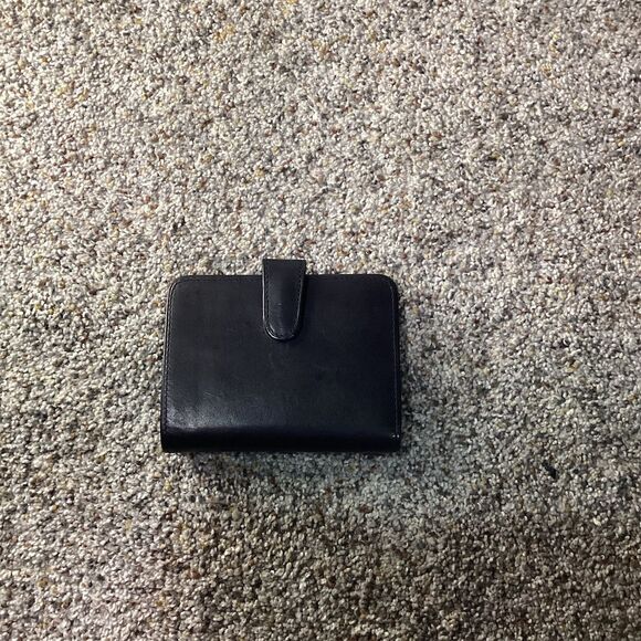 Vintage Coach Unisex Black Leather Bifold Wallet - Picture 1 of 9